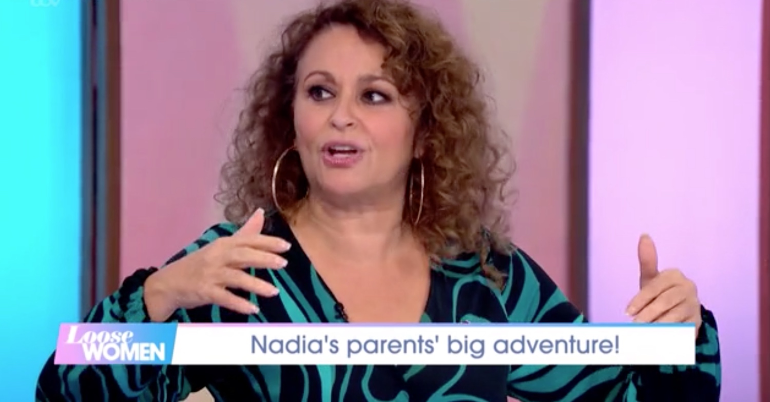 Nadia Sawalha talking on Loose Women today