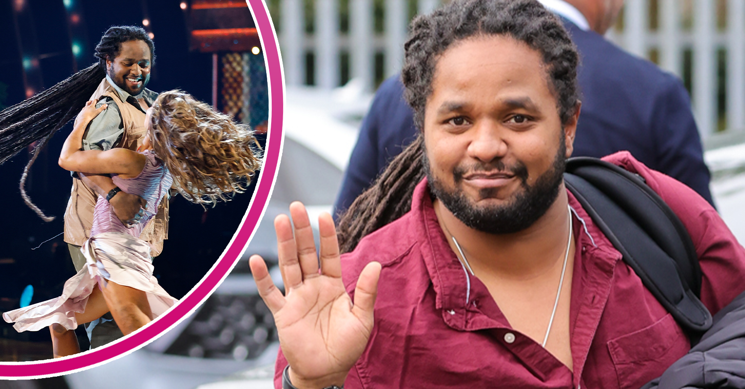 Strictly star Hamza waving and dancing with Jowita