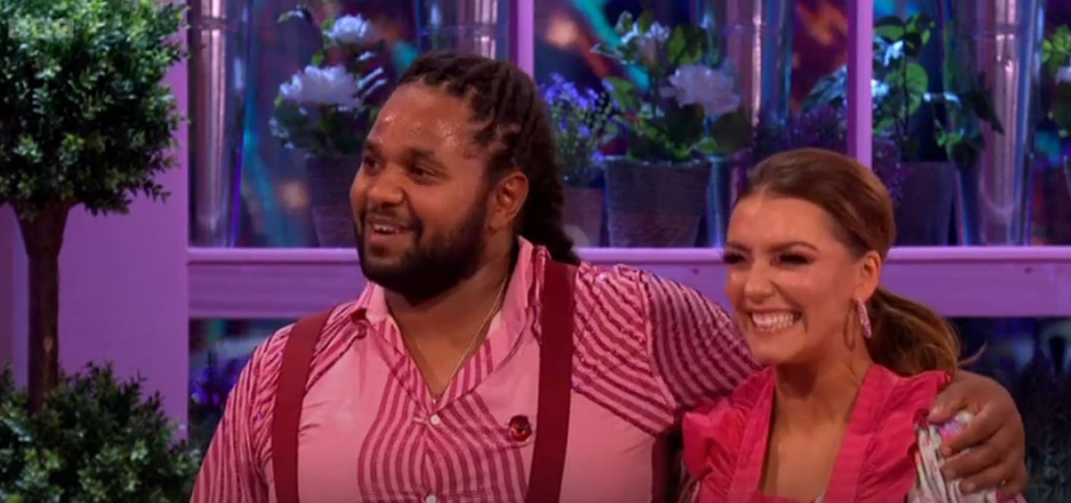 Hamza and Jowita smile and laugh as they're marked on Strictly