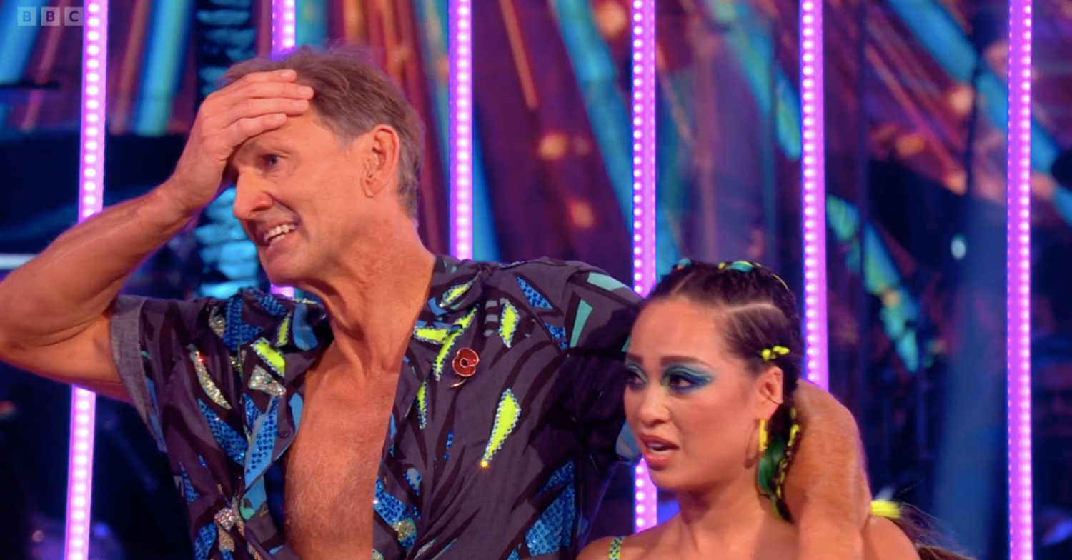 Tony and Katya on Strictly looking annoyed
