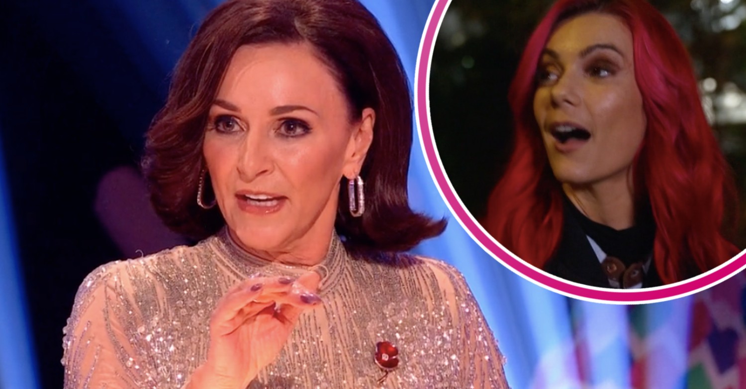 Shirley Ballas pointing and Dianne Buswell inset