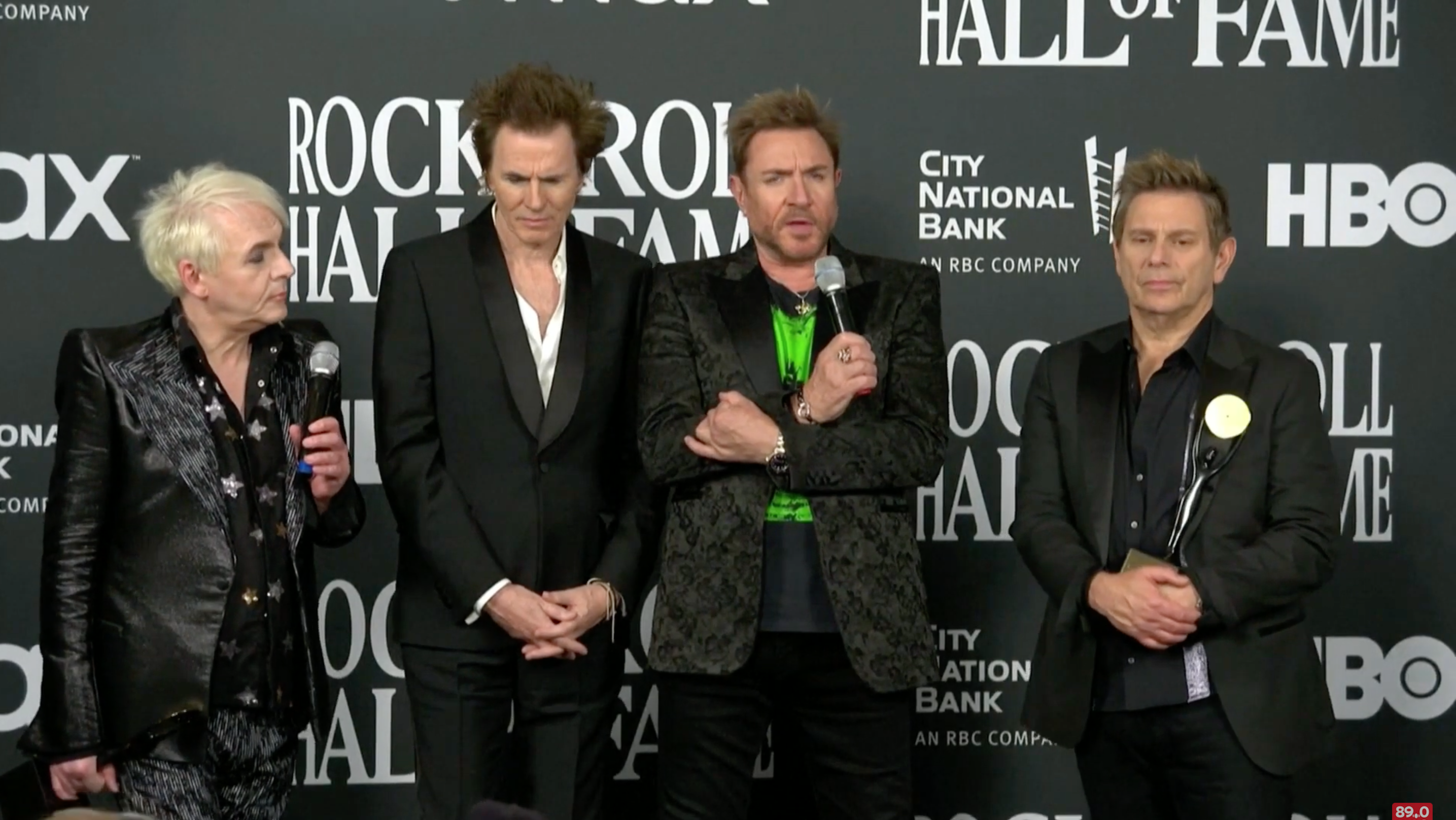 Duran Duran speaking at the induction