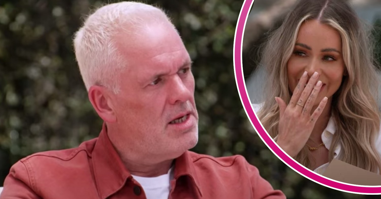 I'm A Celebrity star Chris Moyles looks unhappy, Olivia Attwood giggles