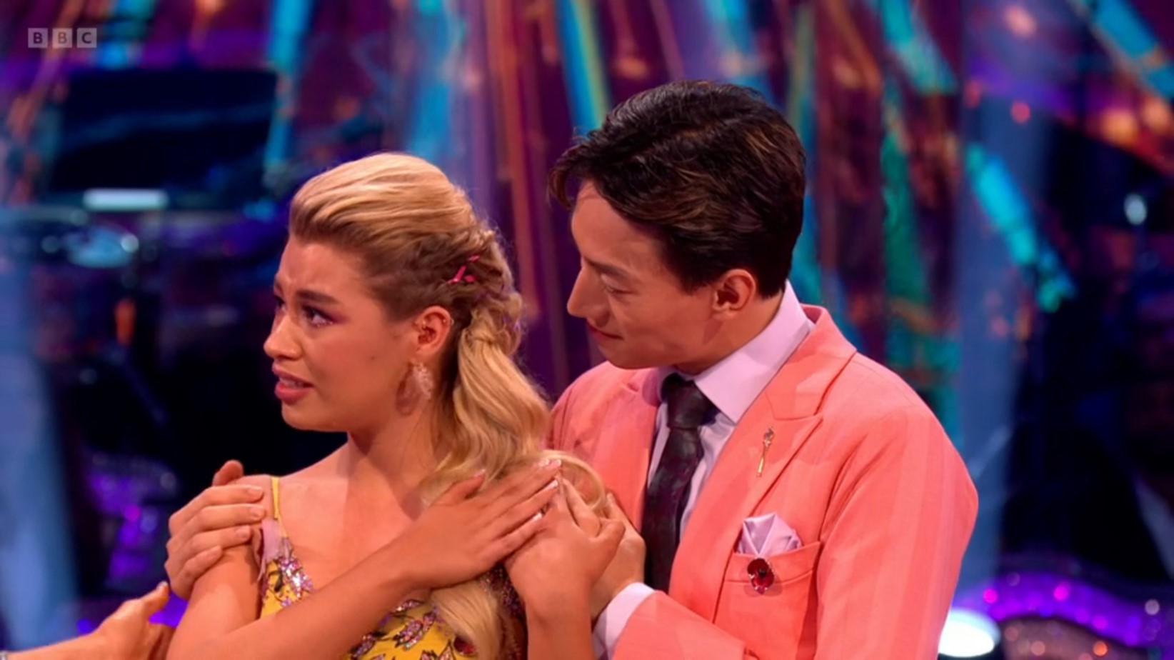 A sad Molly Rainford on Strictly with Carlos Gu