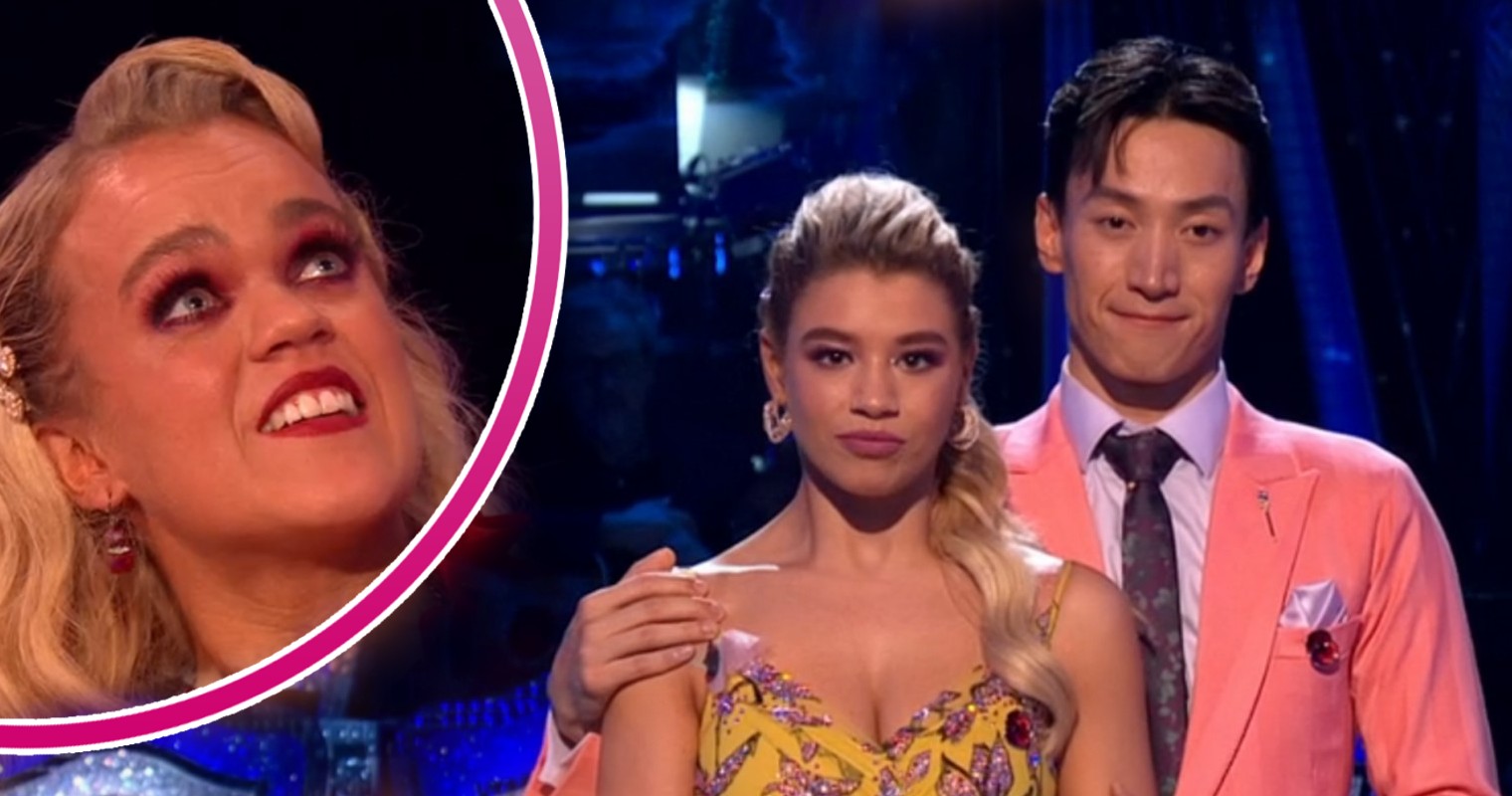 Ellie Simmonds, Molly Rainford and Carlos Gu during Strictly results
