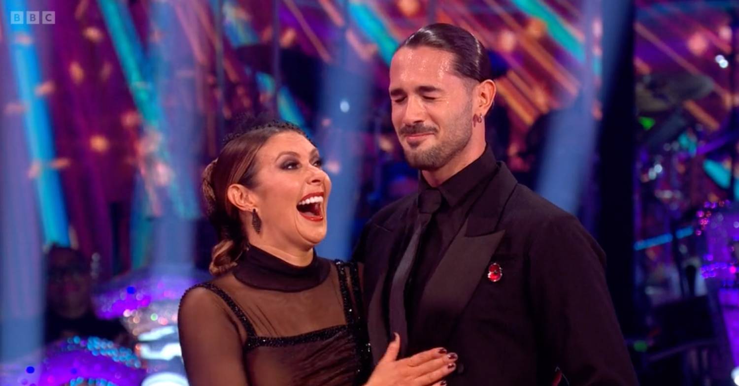 Kym Marsh and her Strictly partner Graziano Di Prima joke about