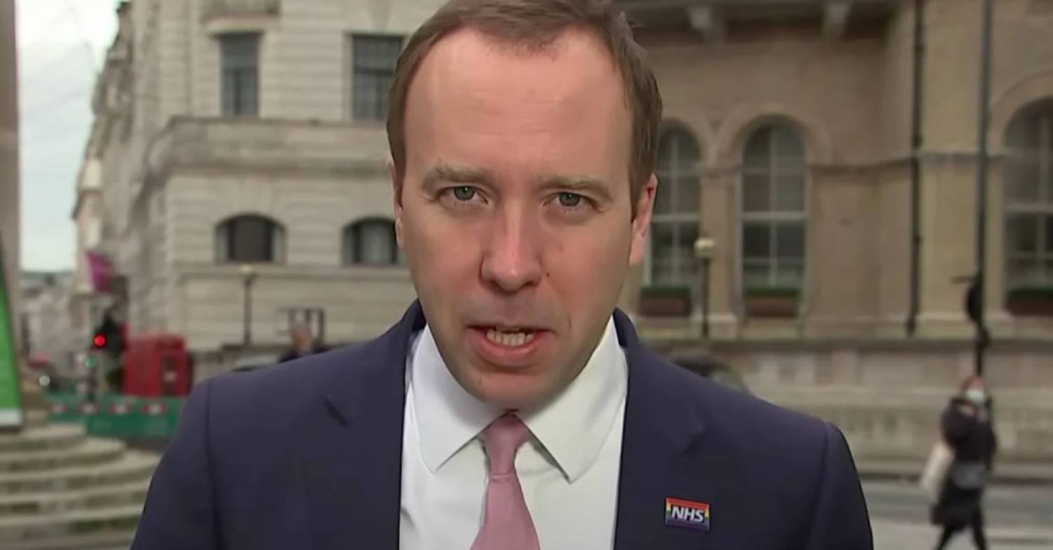 I'm A Celebrity contestant Matt Hancock looks down the camera