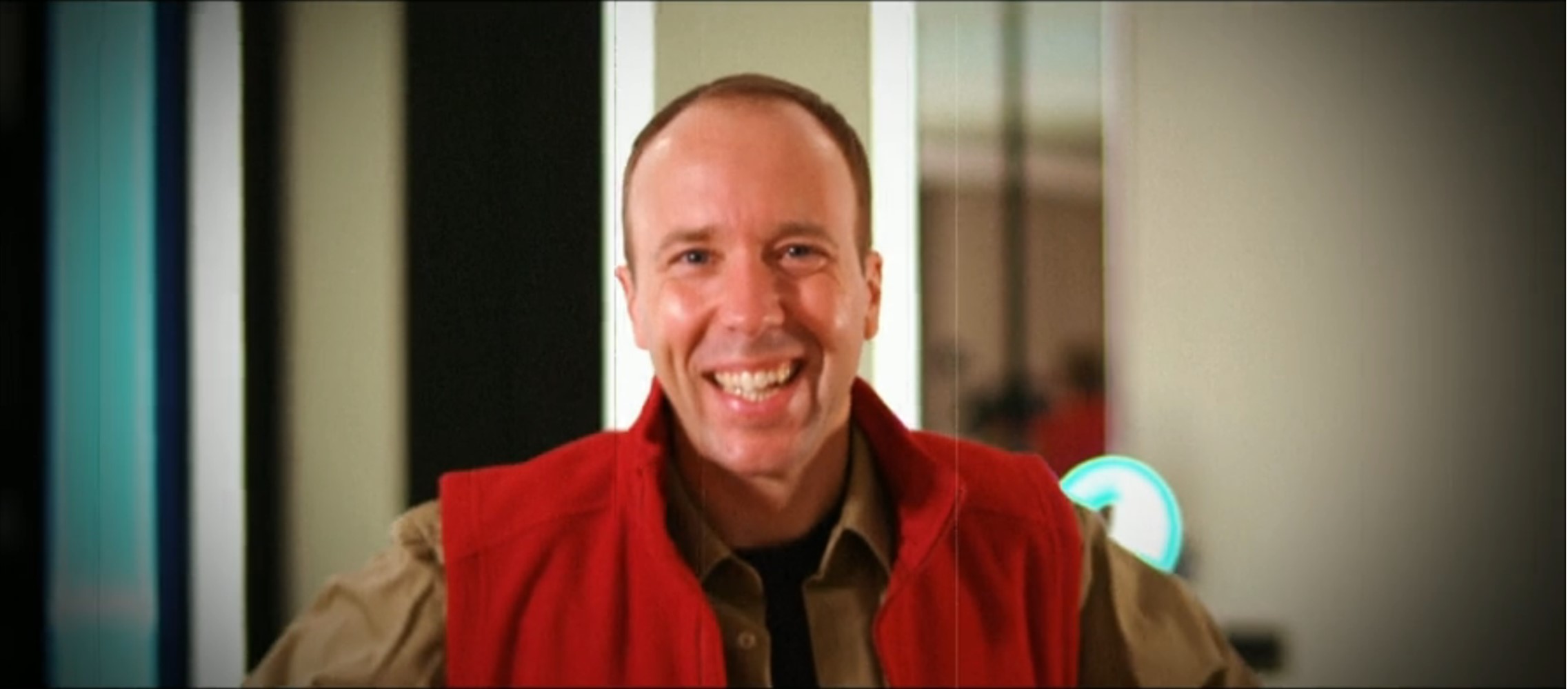 Matt Hancock smiles in I'm A Celeb VT