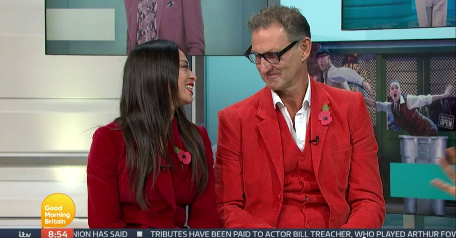 Strictly star Tony Adams and Katya Jones smile at each other on GMB