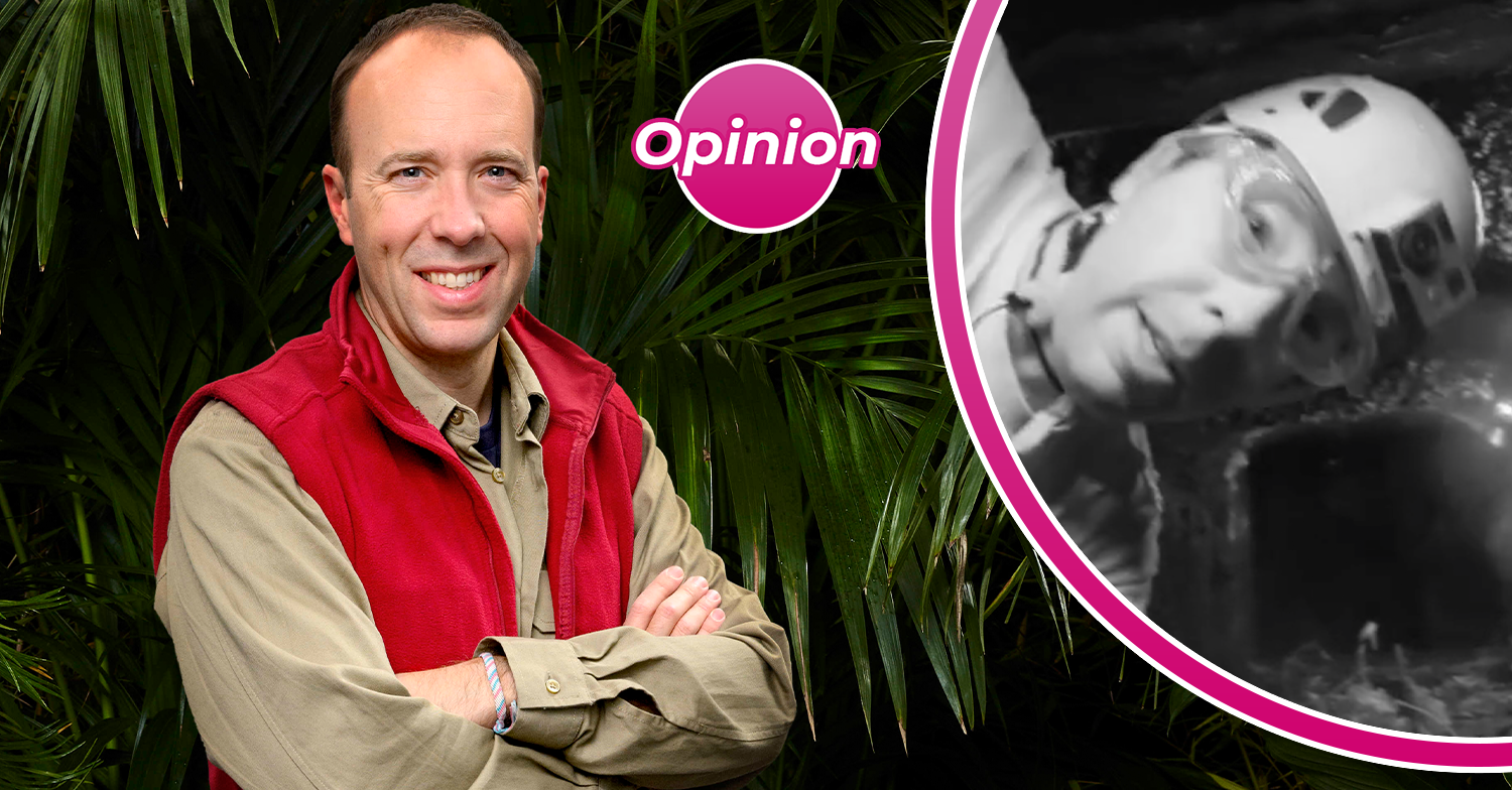 Matt Hancock smiling and doing a trial