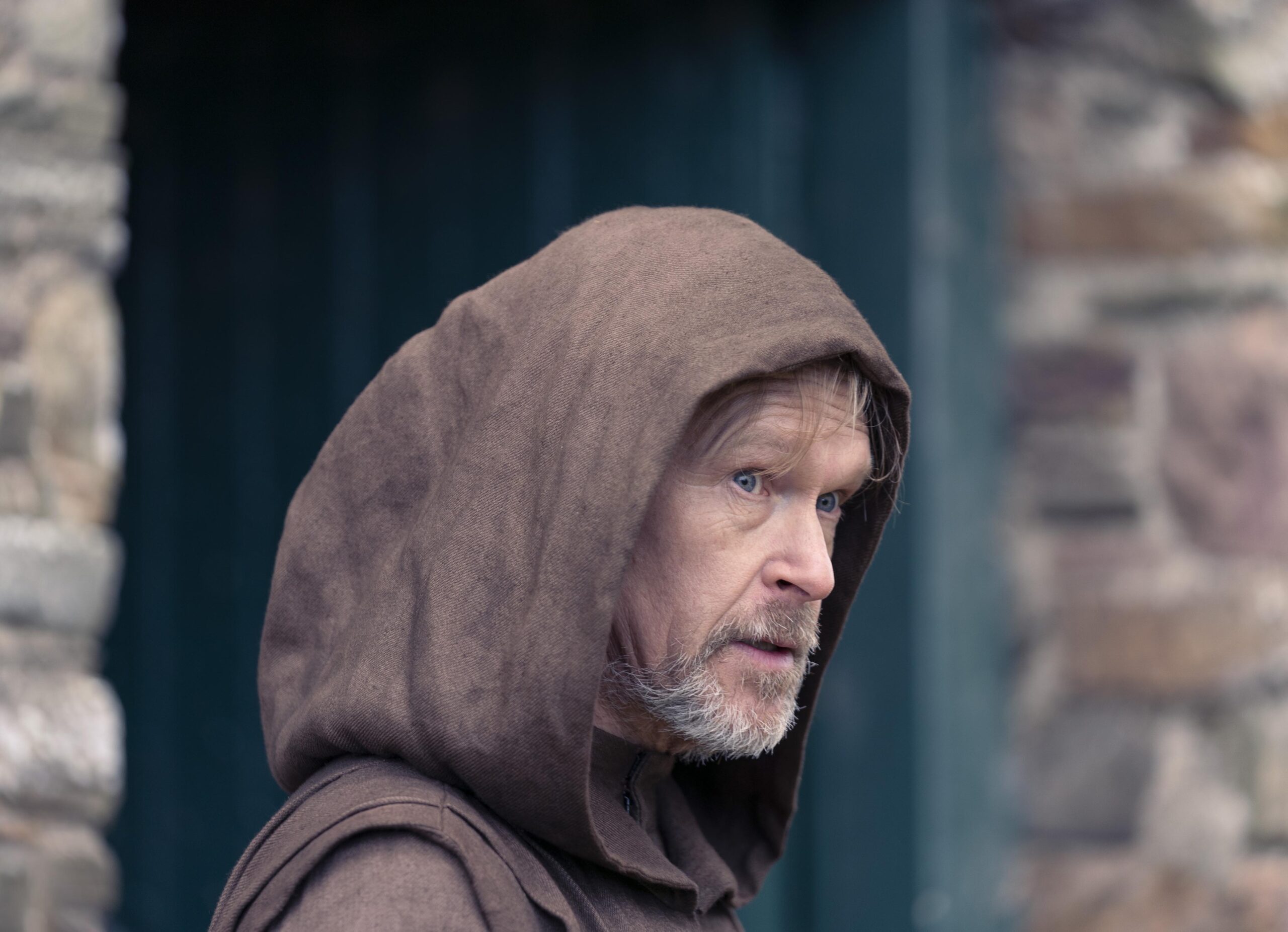 Wilfred Anstey wears a hooded robe in Dalgliesh