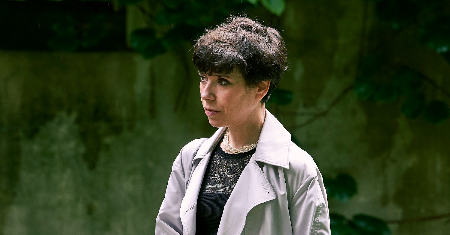Sally Hawkins wears raincoat as Lue in Mammals