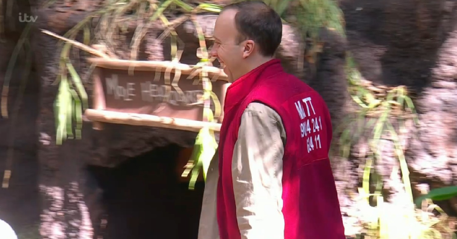 Matt Hancock entering camp on I'm A Celeb