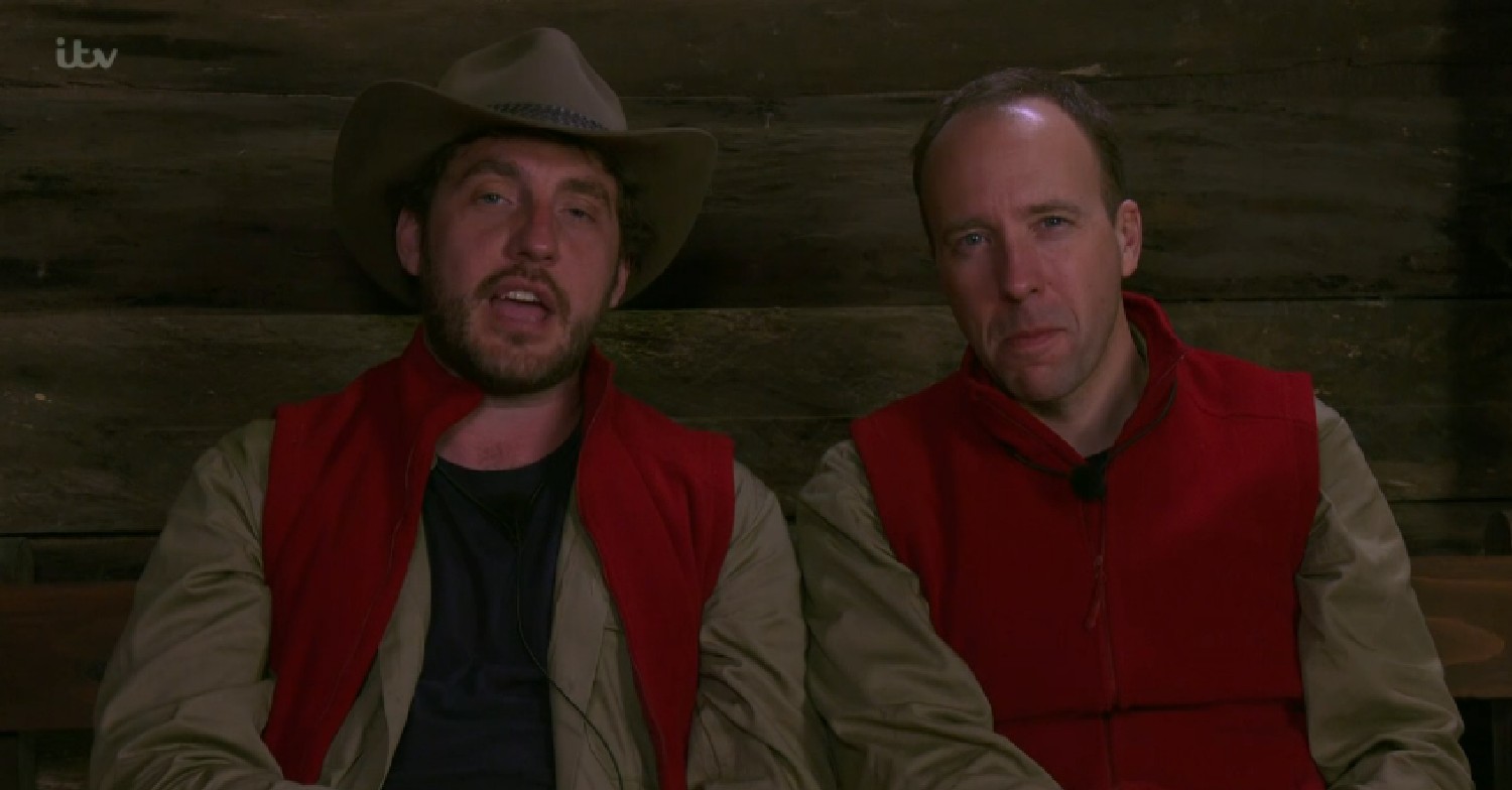 Seann Walsh and Matt Hancock in Bush Telegraph on I'm A Celeb
