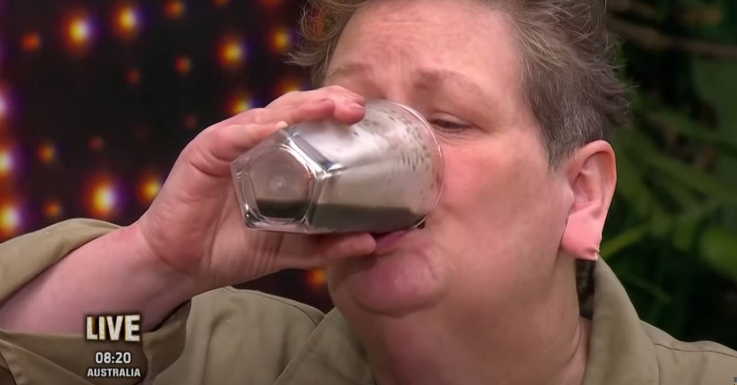I'm A Celebrity contestant Anne Hegerty downs a Dreaded Drink