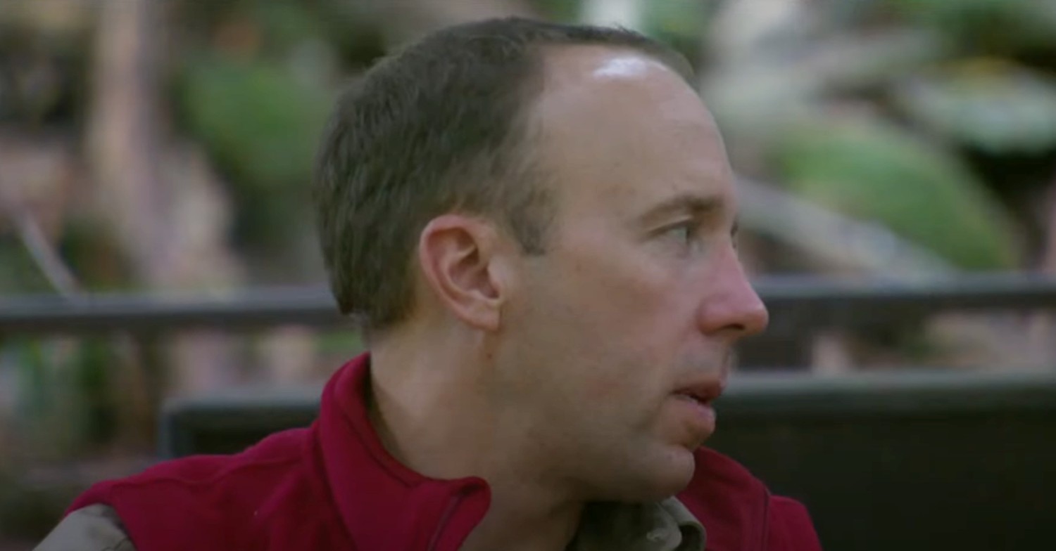 Matt Hancock speaking on I'm A Celeb