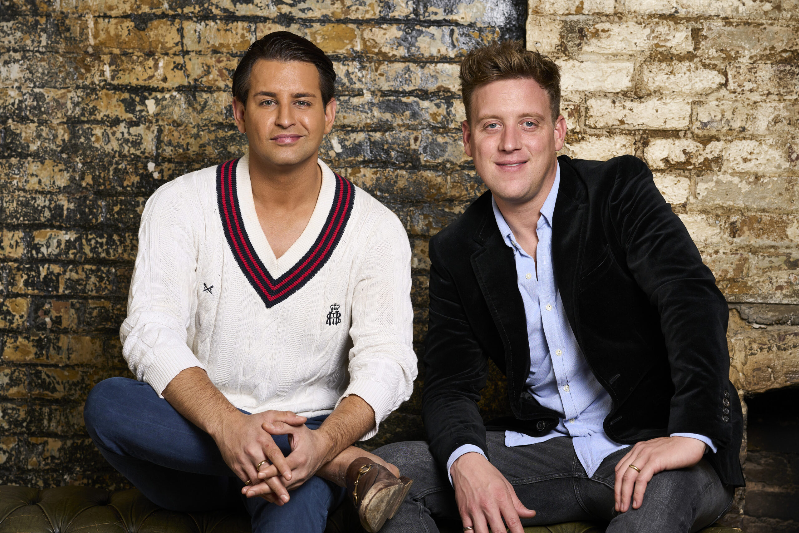 Ollie and Gareth Locke-Locke sitting together