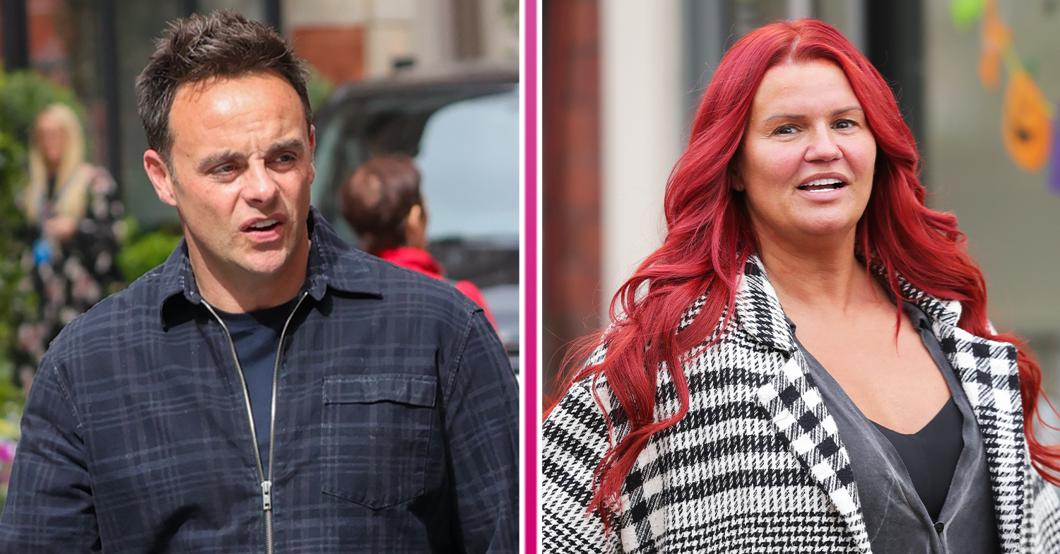 I'm A Celeb host Ant McPartlin and Kerry Katona with red hair