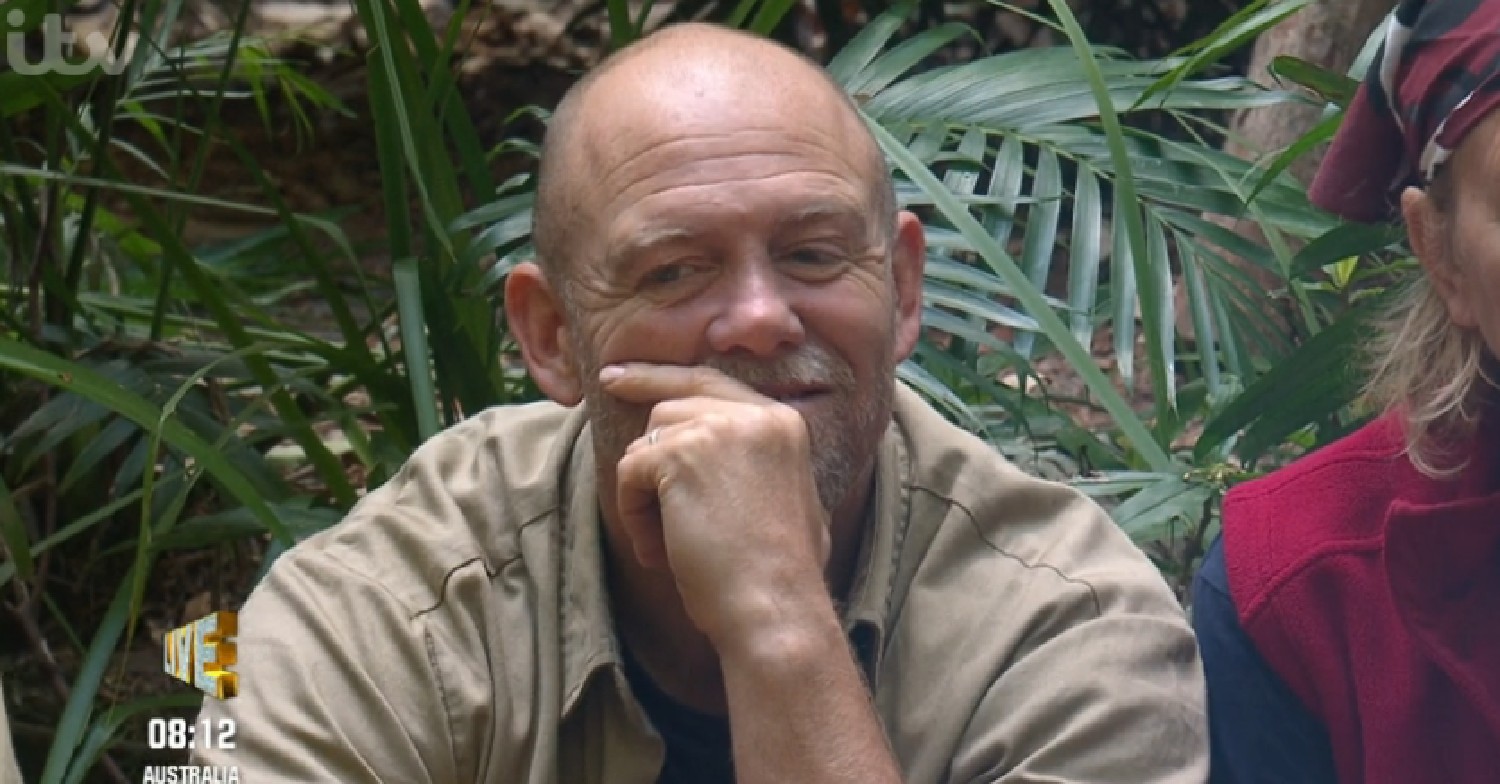 Mike Tindall smiling in camp on I'm a Celebrity