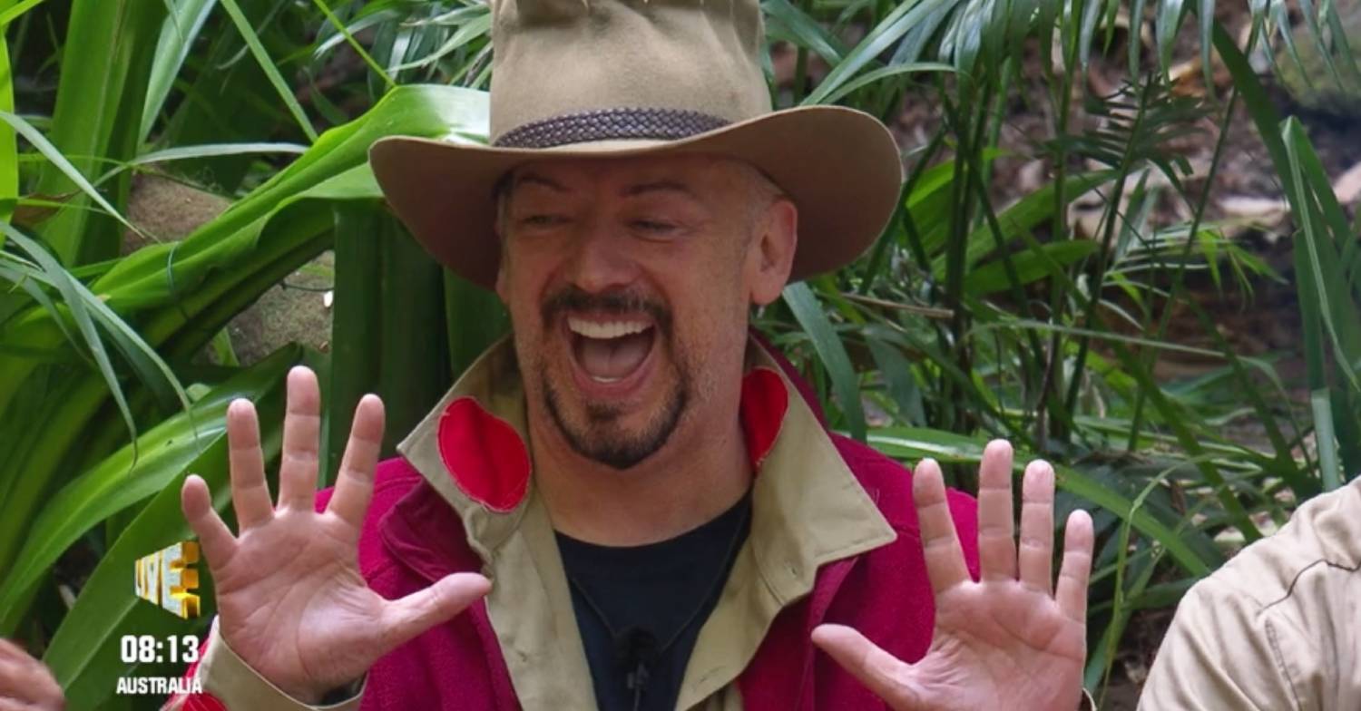 Boy George looks excited on I'm A Celebrity