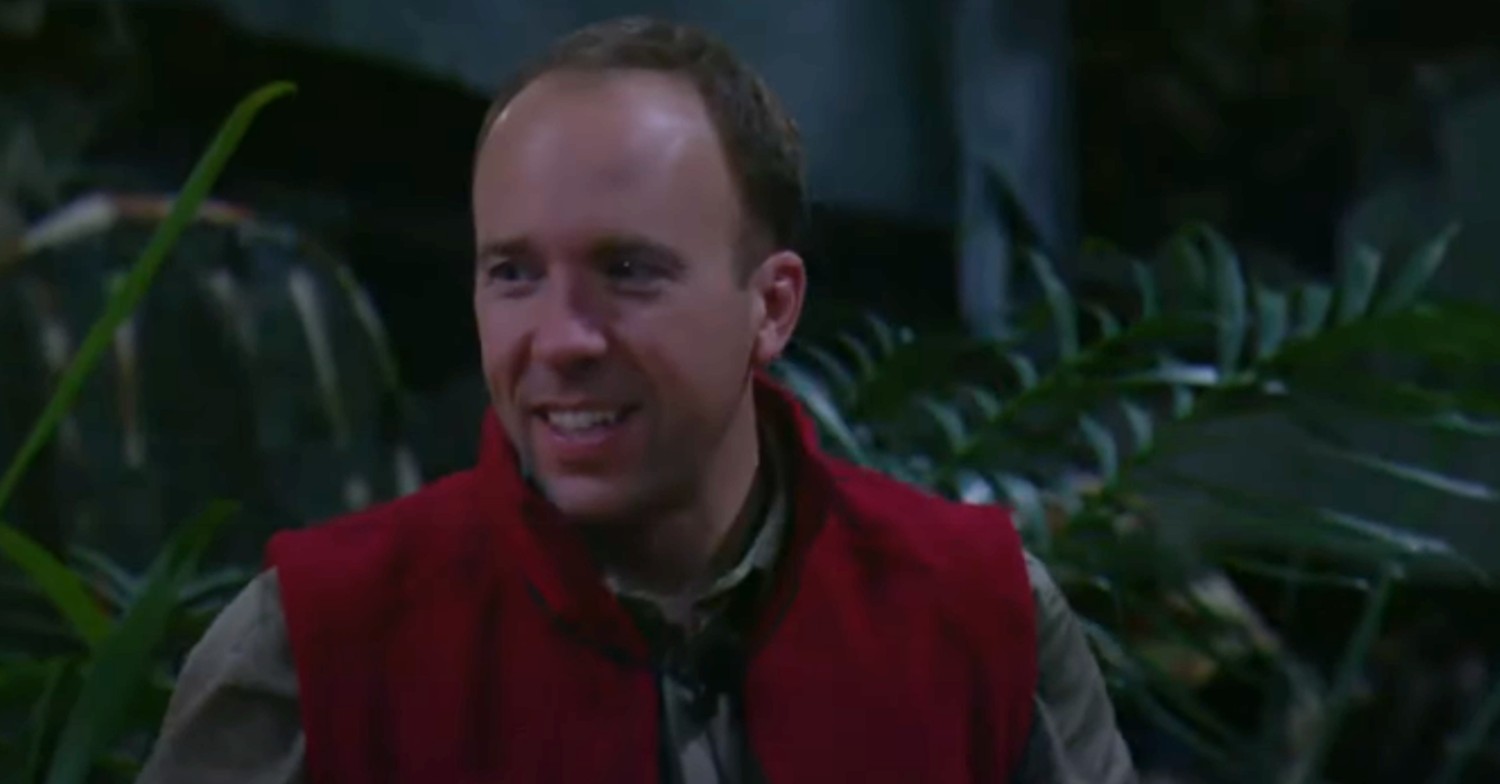 Matt Hancock singing on I'm A Celebrity