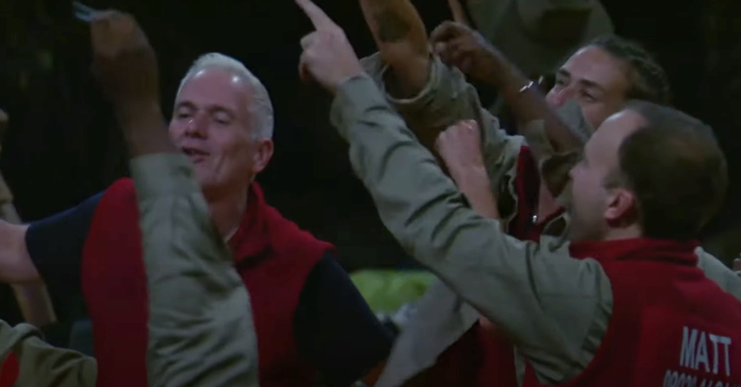 Matt Hancock and I'm A Celebrity campmates dancing and singing