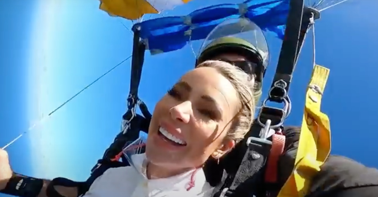 Olivia Attwood skydiving