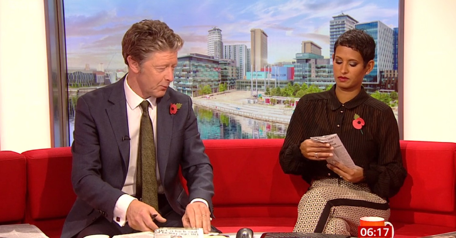 Charlie Stayt and Naga Munchetty on BBC Breakfast today 