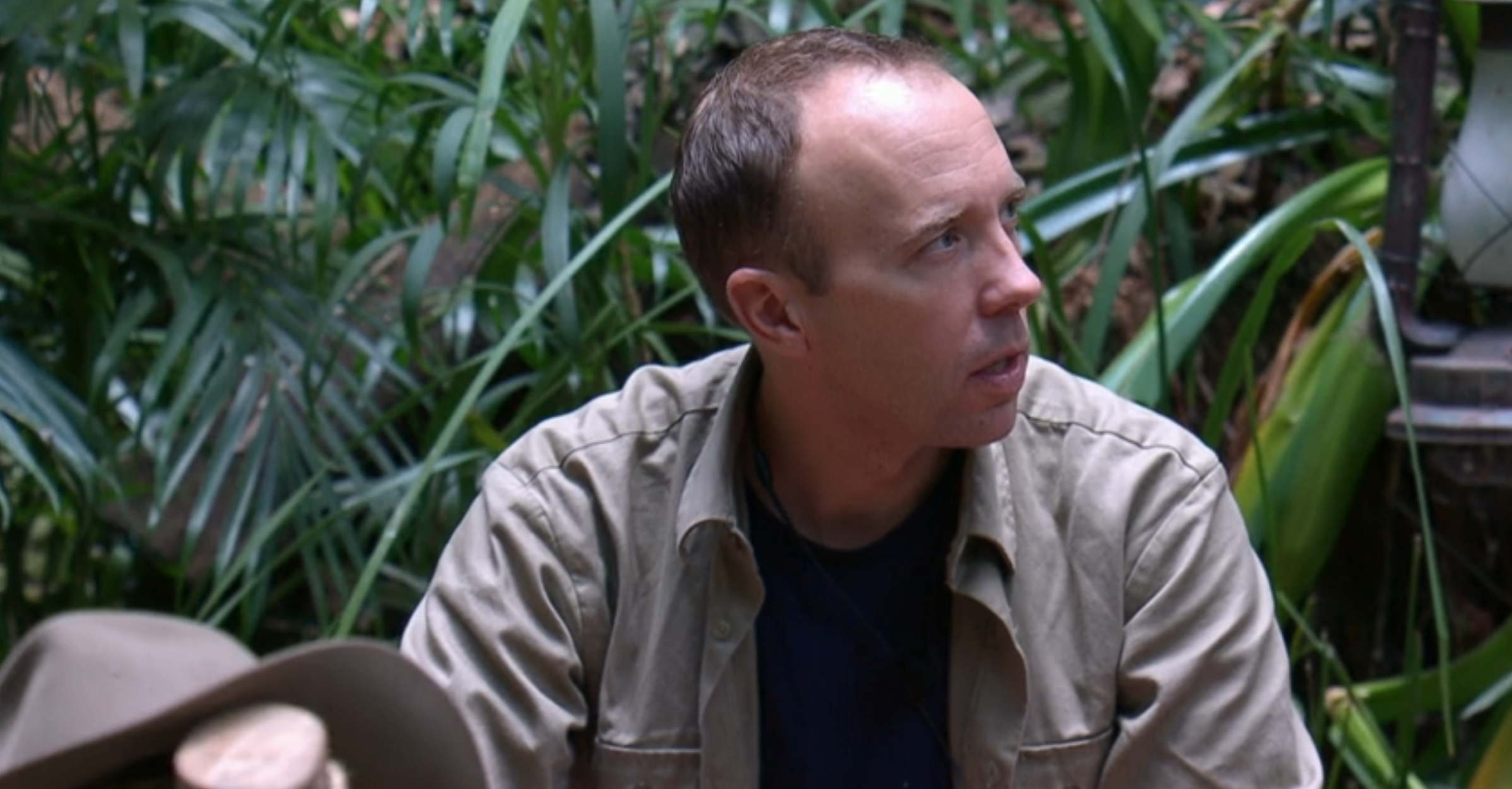 Matt Hancock looking worried on I'm A Celebrity