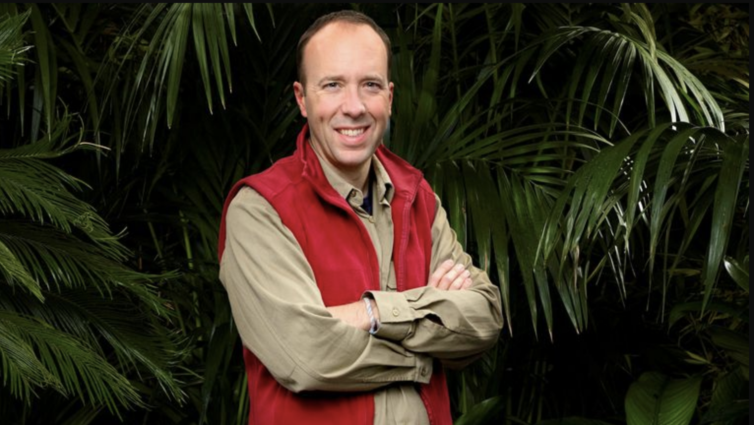 Matt Hancock smiling on I'm a Celebrity