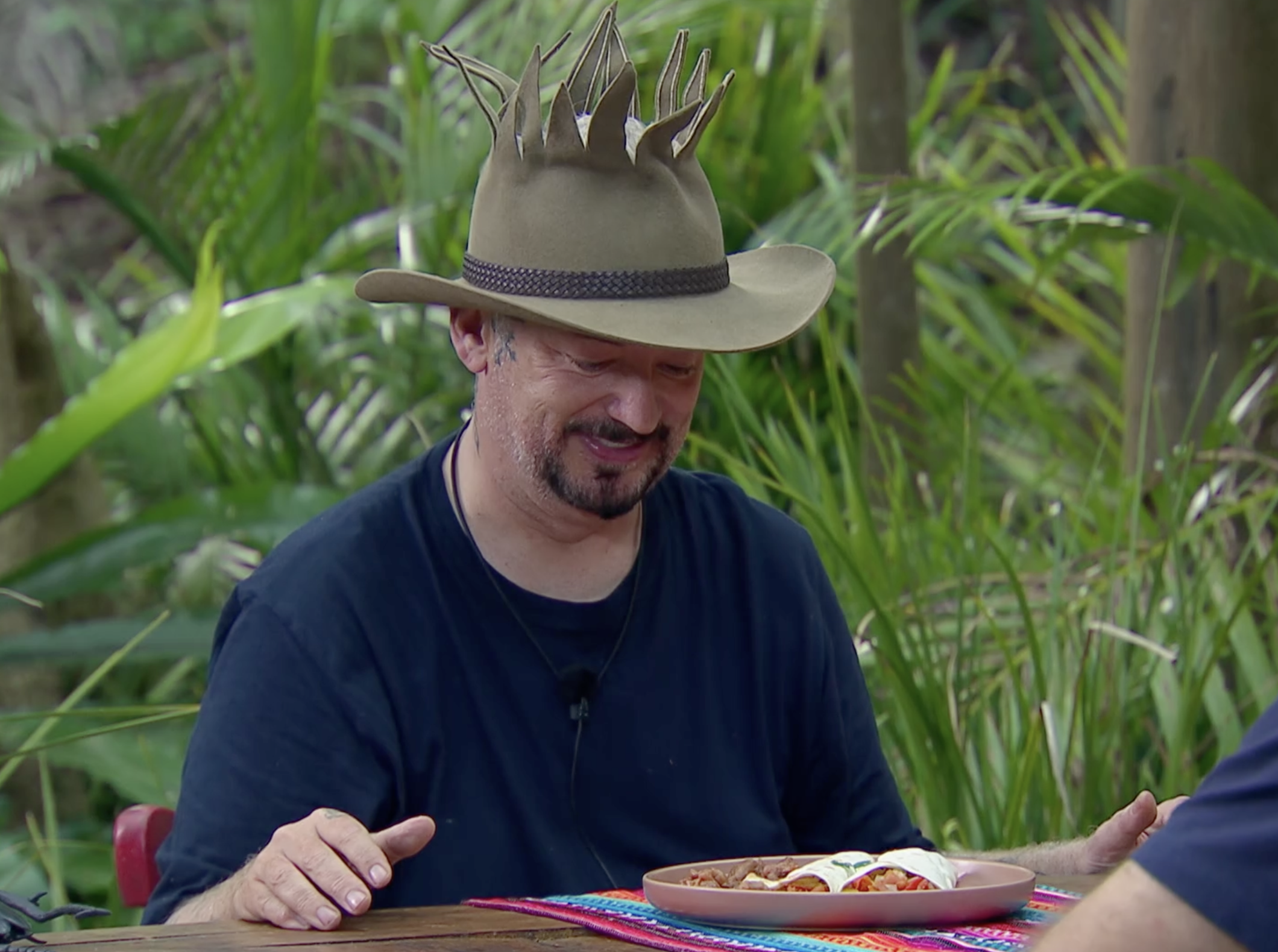 Boy George doing a bushtucker trial on I'm A Celebrity