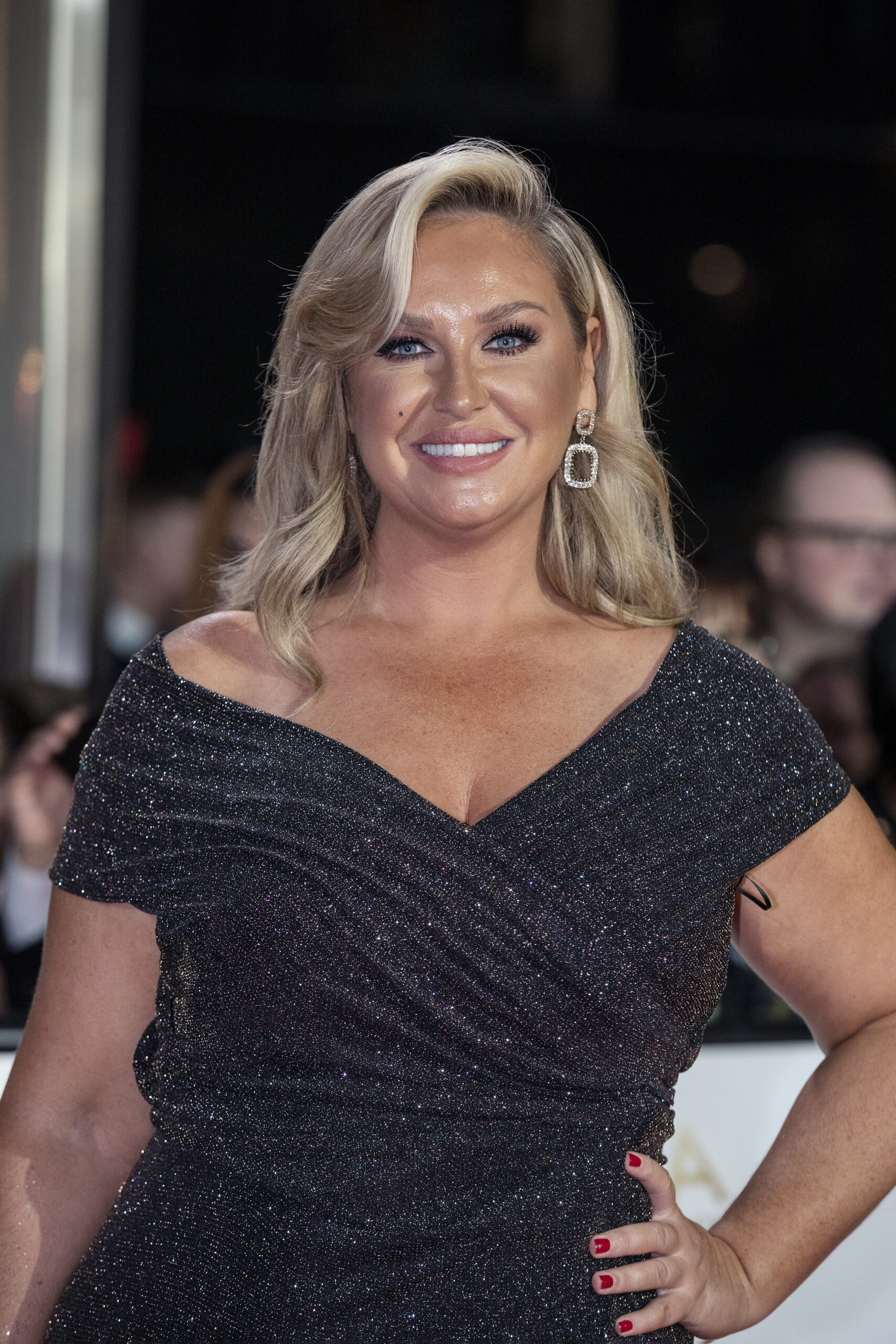 Josie Gibson in black dress smiling