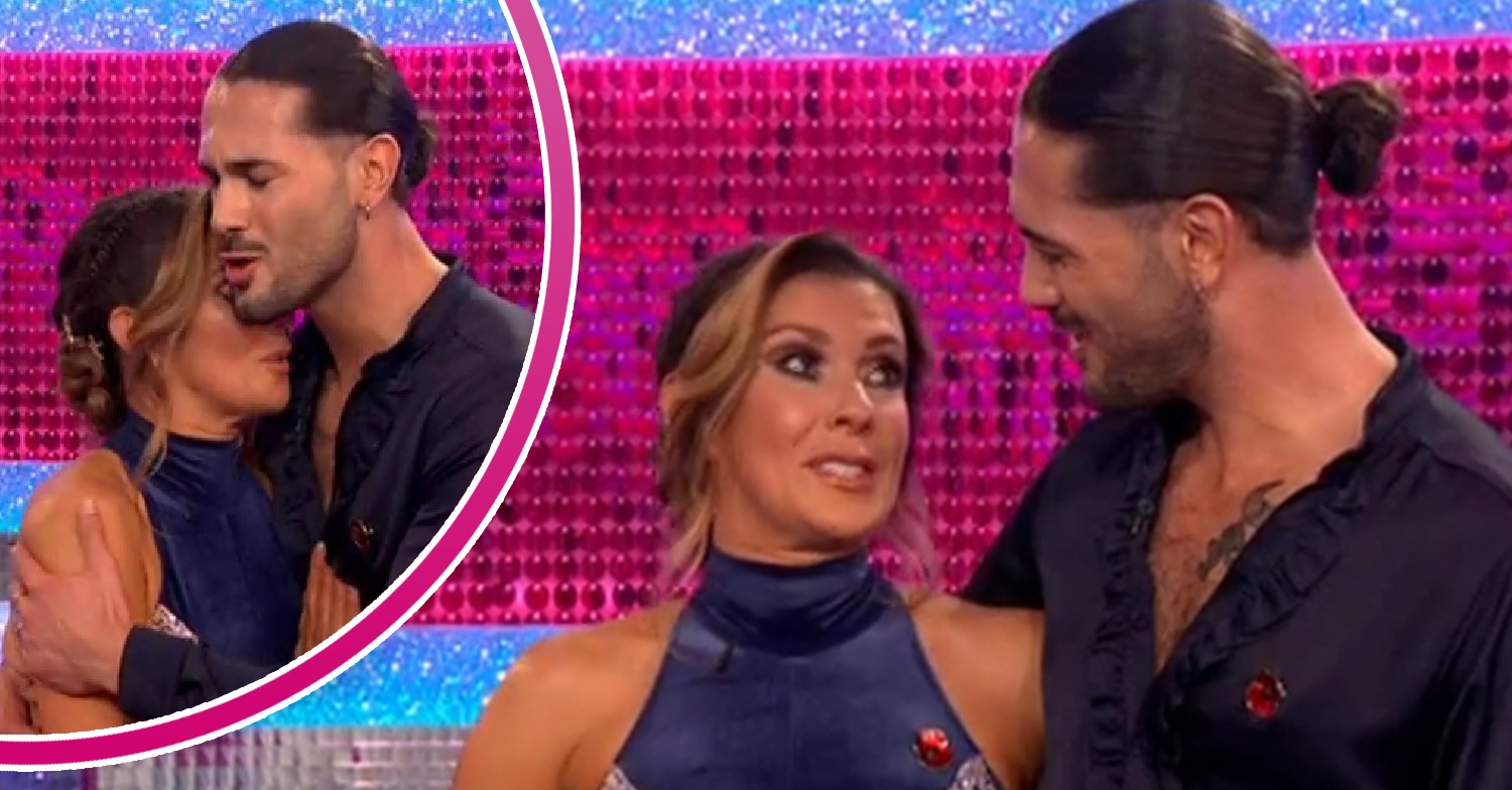 Kym Marsh and Graziano Di Prima hugging on Strictly