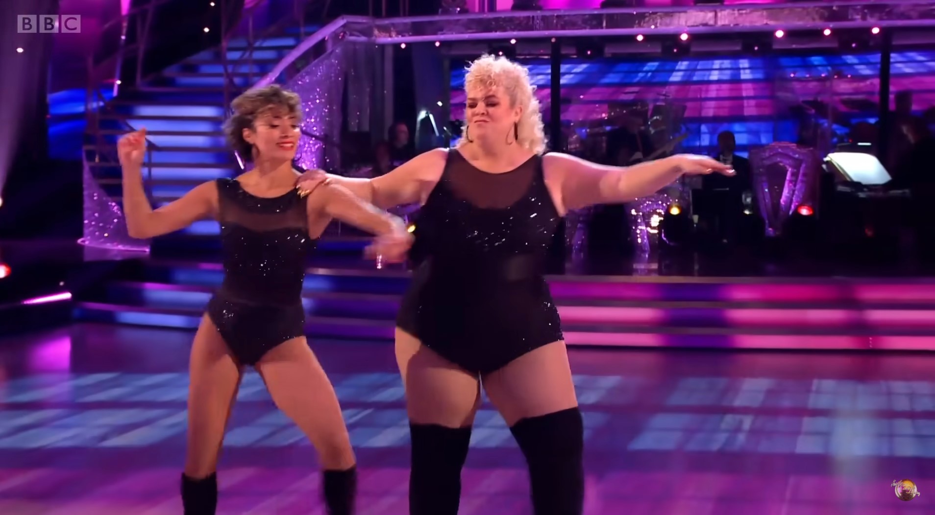 Karen Hauer and Jayde Adams look elated as they dance a cha cha on Strictly