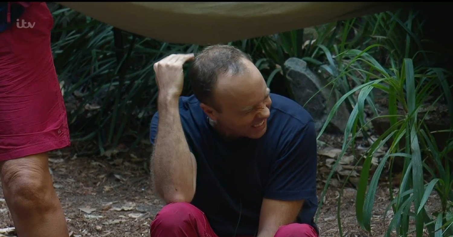 Matt Hancock in pain on I'm A Celebrity tonight 