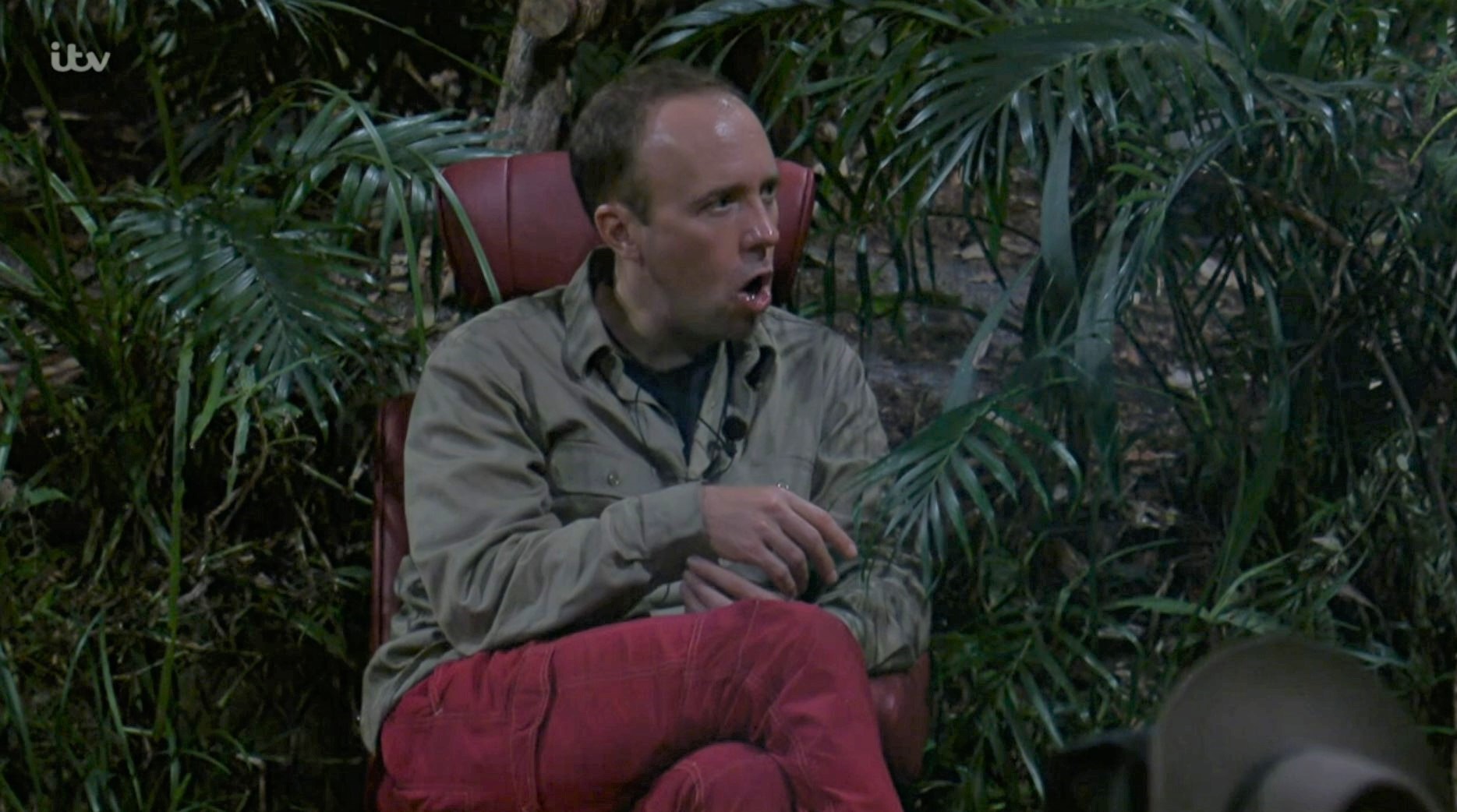Matt Hancock looks shocked on I'm A Celebrity