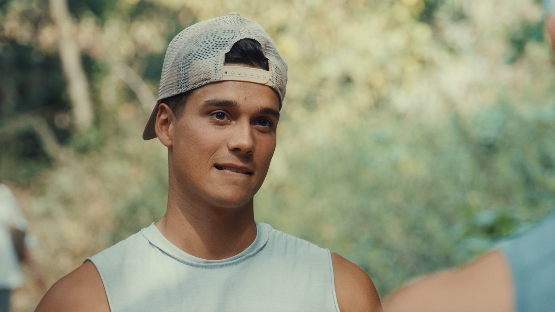 Miles wearing a cap in Made In Chelsea