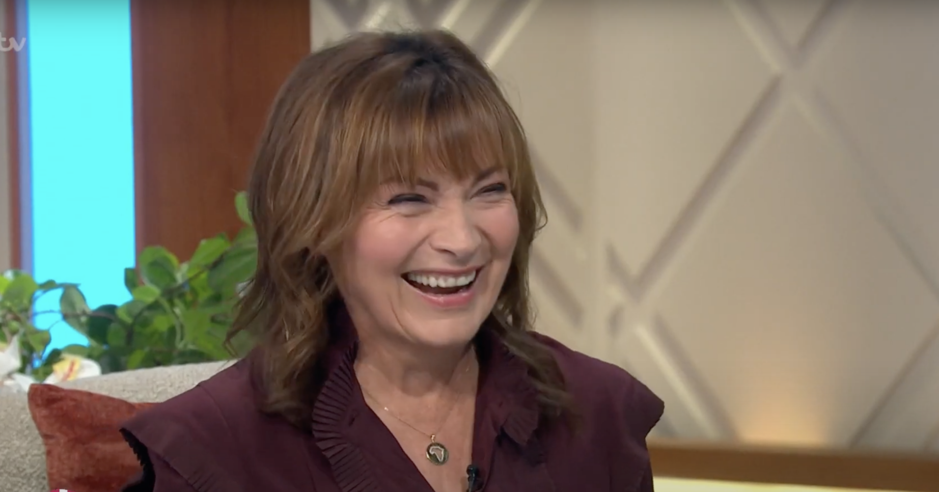 Lorraine Kelly smiling on her show