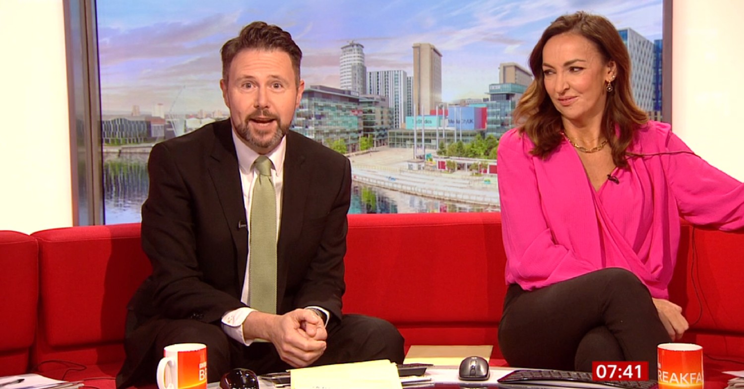 Jon Kay, Sally Nugent on BBC Breakfast today 