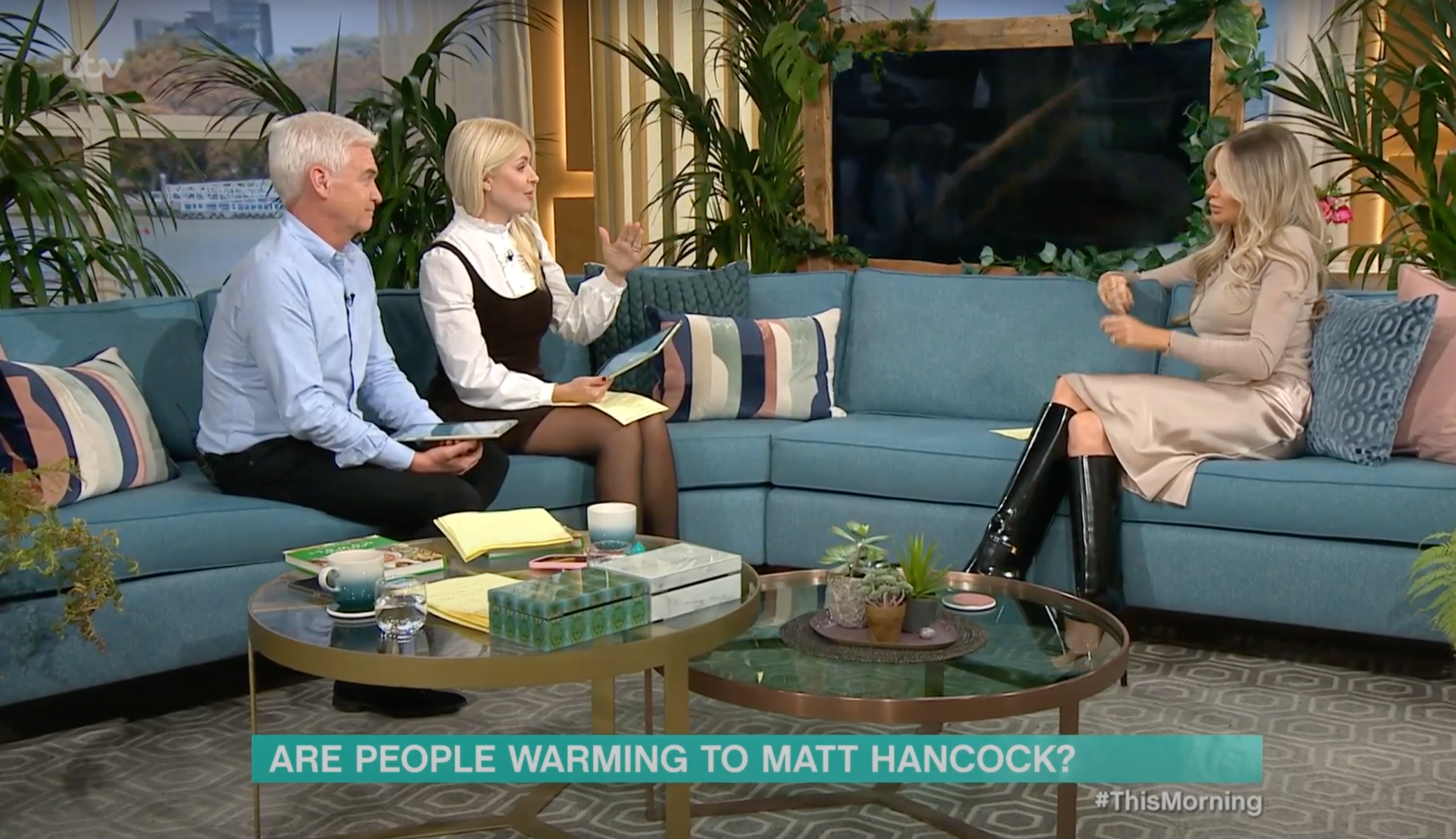 Holly Willoughby and Phillip Schofield speaking to Olivia Attwood on This Morning