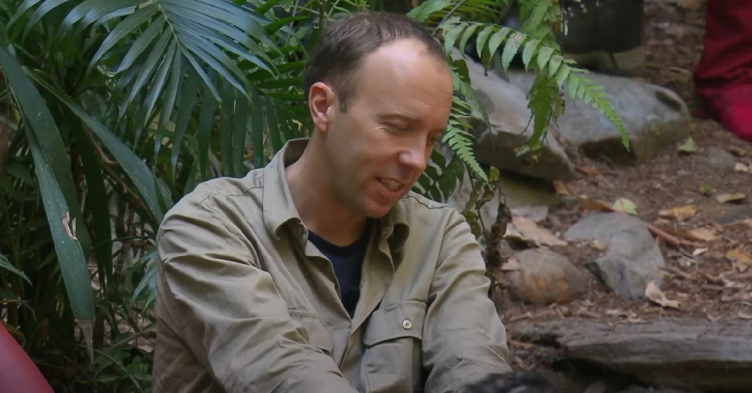 Matt Hancock gritting his teeth in jungle