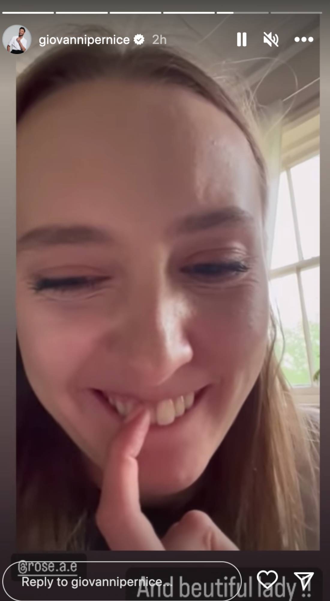 Giovanni Pernice Instagram Story shows Rose Ayling-Ellis picking her teeth