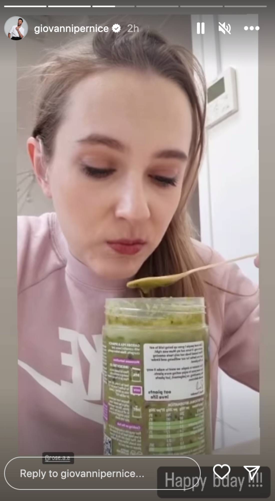Giovanni Pernice Instagram Story shows Rose Ayling-Ellis eating soup