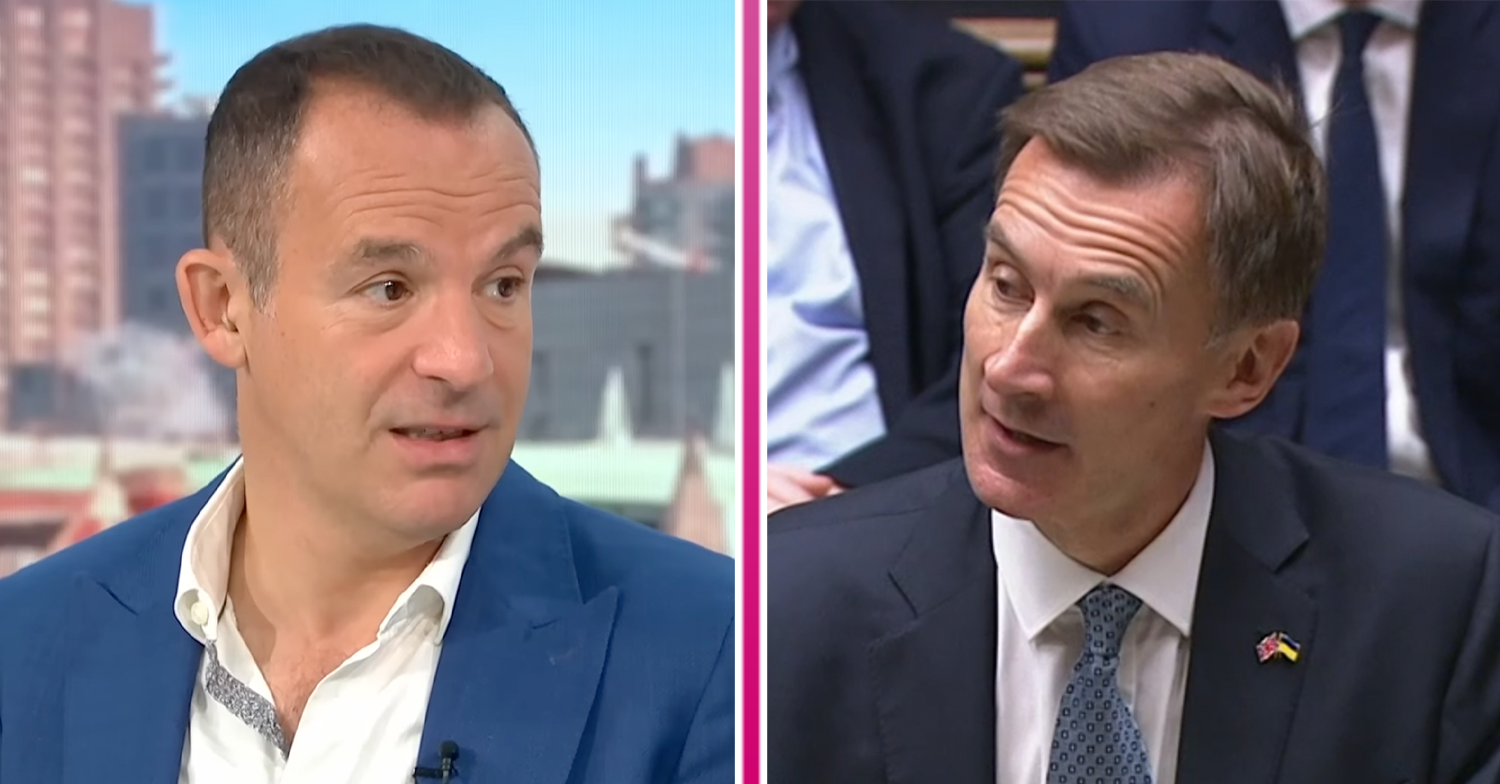 Martin Lewis side by side with Jeremy Hunt
