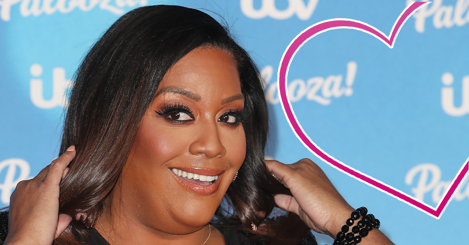 Alison Hammond smiling with a pink heart imposed next to her