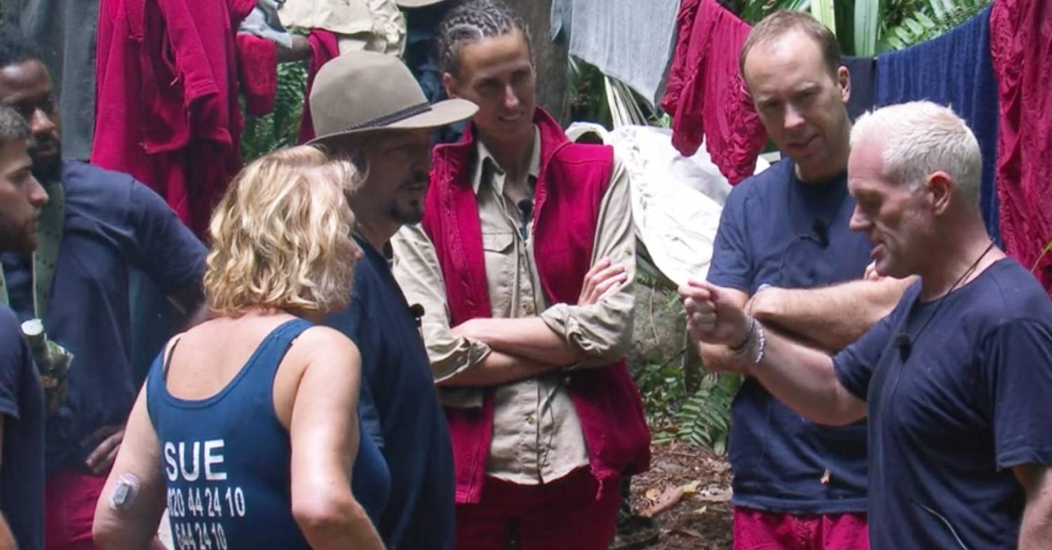 I'm A Celebrity contestant Chris Moyles speaks with other campmates