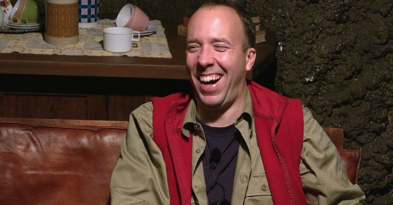 Matt Hancock laughing in I'm A Celebrity