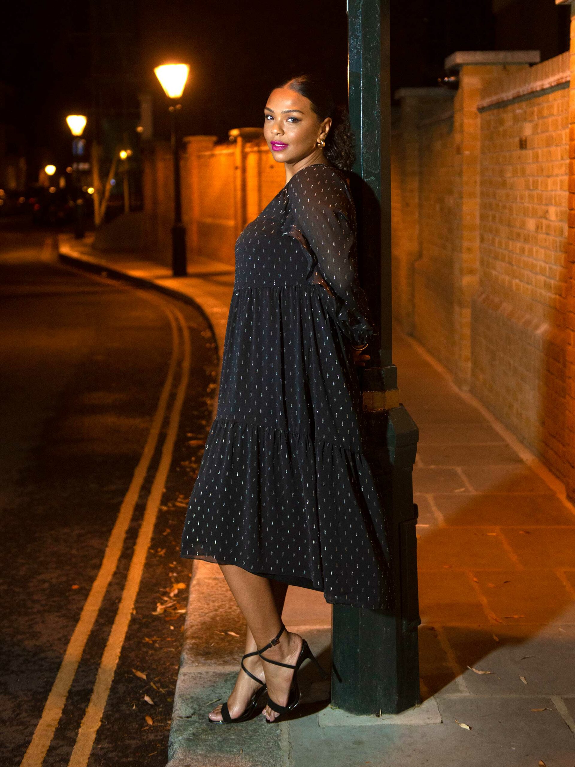A model posing in the dress Alison Hammond wore today