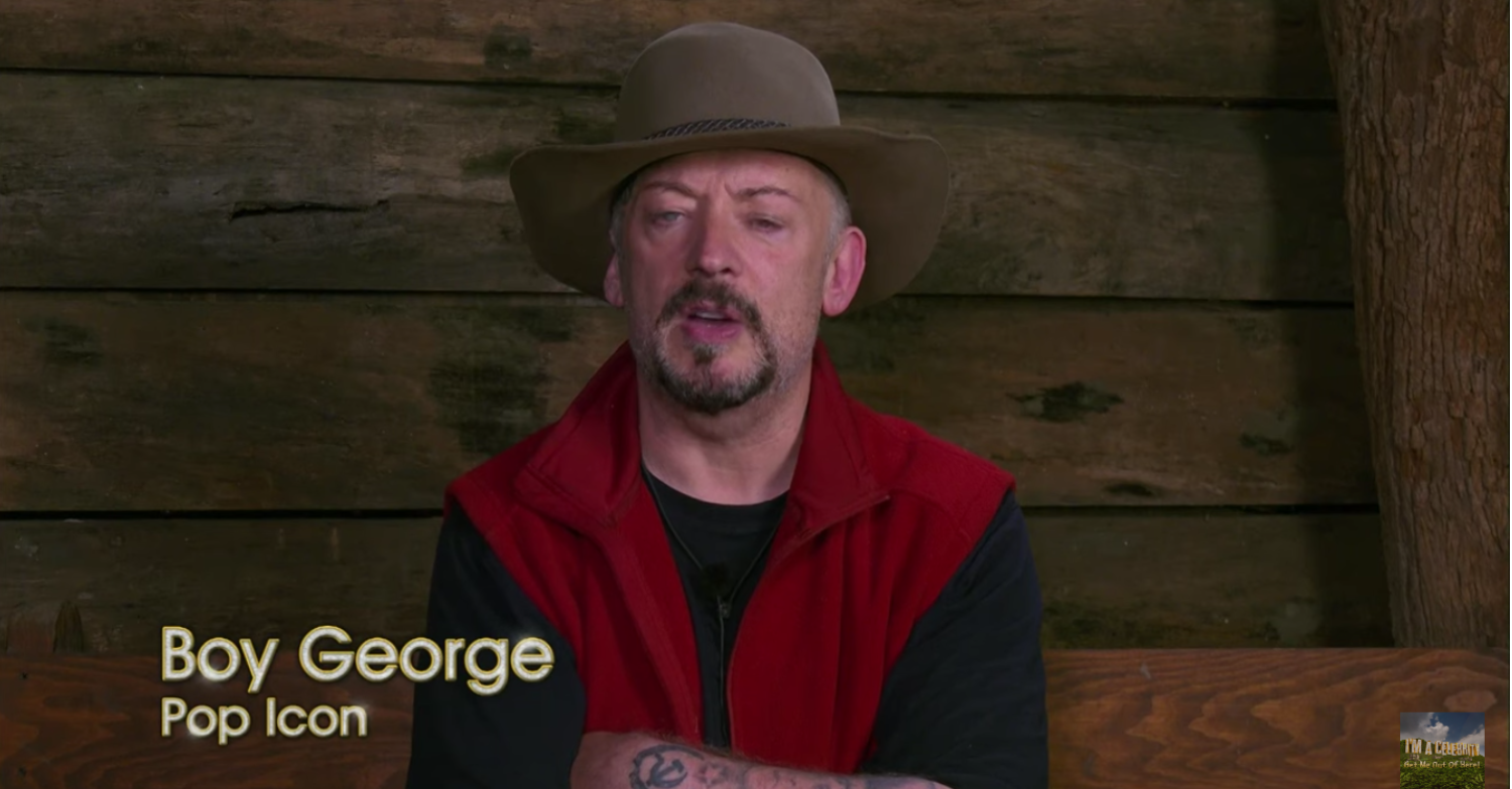 Boy George talks to camera
