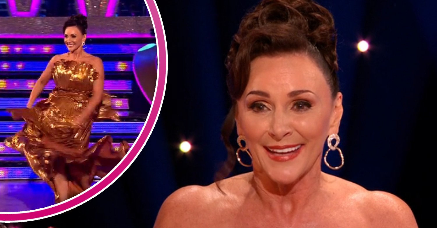 Shirley Ballas in gold dress on Strictly